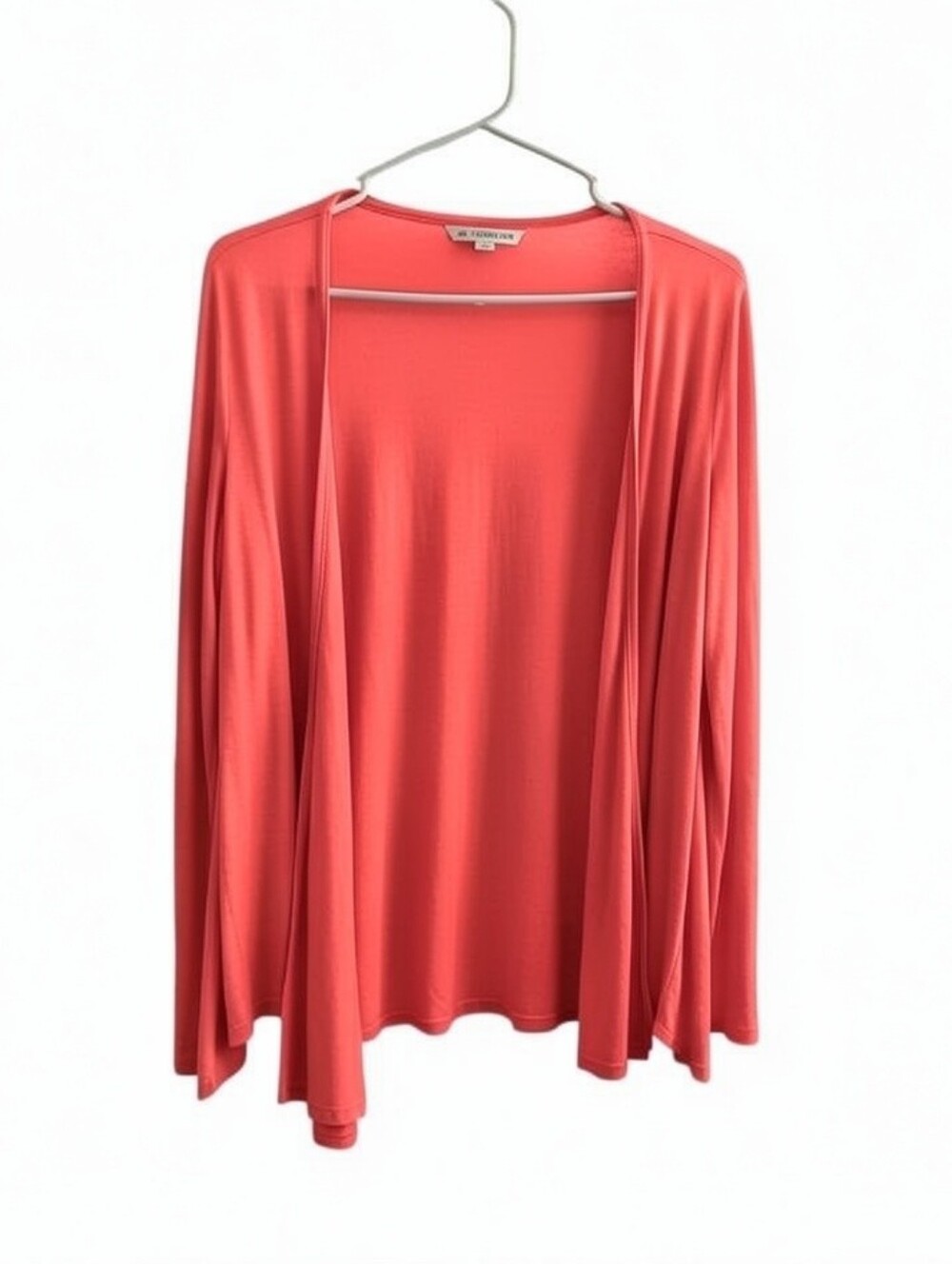 Soft Surroundings Coral Open Front Cardigan Lightweight Draped Layer XL Spring